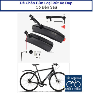 Dè Vè Chắn Bùn Loại Rút Xe Đạp Có Đèn Sau