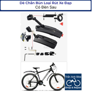 Dè Vè Chắn Bùn Loại Rút Xe Đạp Có Đèn Sau