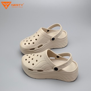  { NE18 Tặng Kèm Charm Như  Hình } Dép Sục Nesty Đế Cao 6Cm Chất liệu Nhựa EVA Cao Cấp có quai hậu 