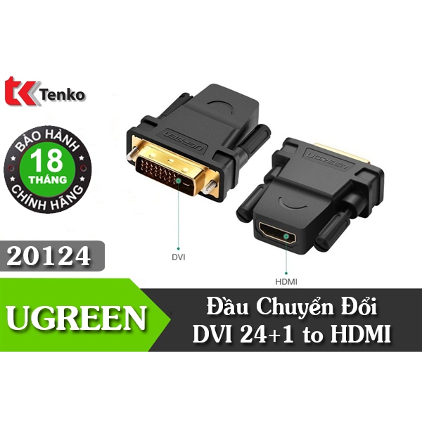 Đầu chuyển đổi DVI 24+ 1 to HDMI chính hãng Ugreen 20124