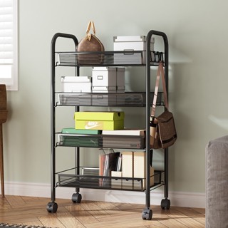 Kệ Để Đồ Đa Năng 3/4/5 Tầng Nâng Cấp Bằng Sắt, Kệ bằng lưới thép có bánh xe