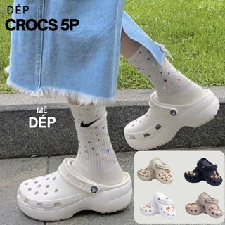 Dép Sục Crocs Đế 5cm Đúc Nguyên Khối Dép sục nam nữ Classic Clog siêu êm HOT TREND 2025