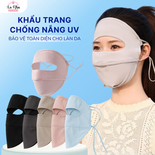 Khẩu trang chống nắng tia UV  toàn mặt chất lụa băng mịn mát thoáng khí phù hợp cho cả nam và nữ.