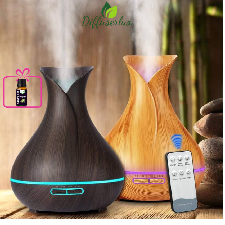 Máy xông tinh dầu tuylip 550ml khuếch tán tinh dầu siêu âm kèm điều khiển - DIFFUSER LUX