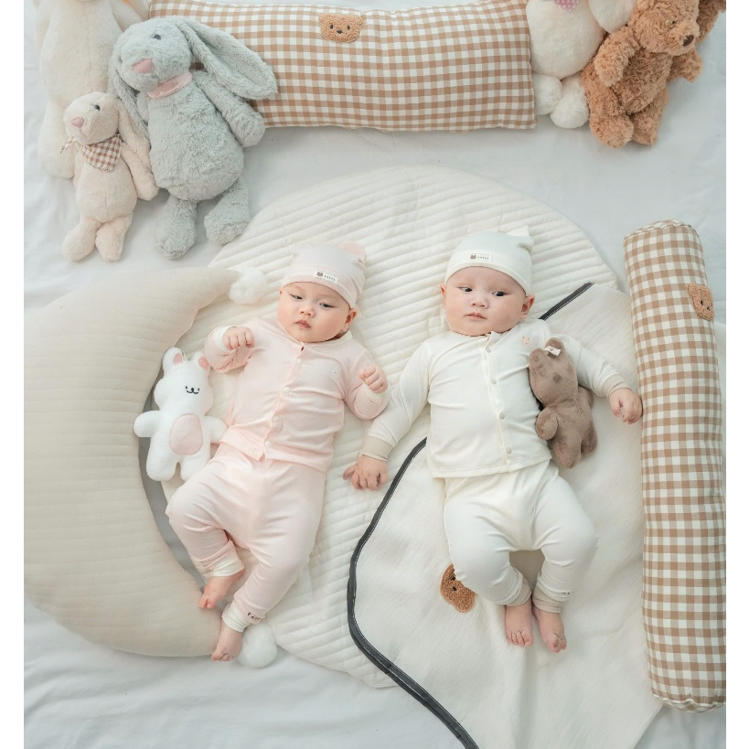 [EMBES]Bộ Sơ Sinh Cài Giữa Cho Bé Embes,Bộ Dài Tay Thun Lạnh Mềm Mát Cho Bé Sơ Sinh Size 0-9 Tháng