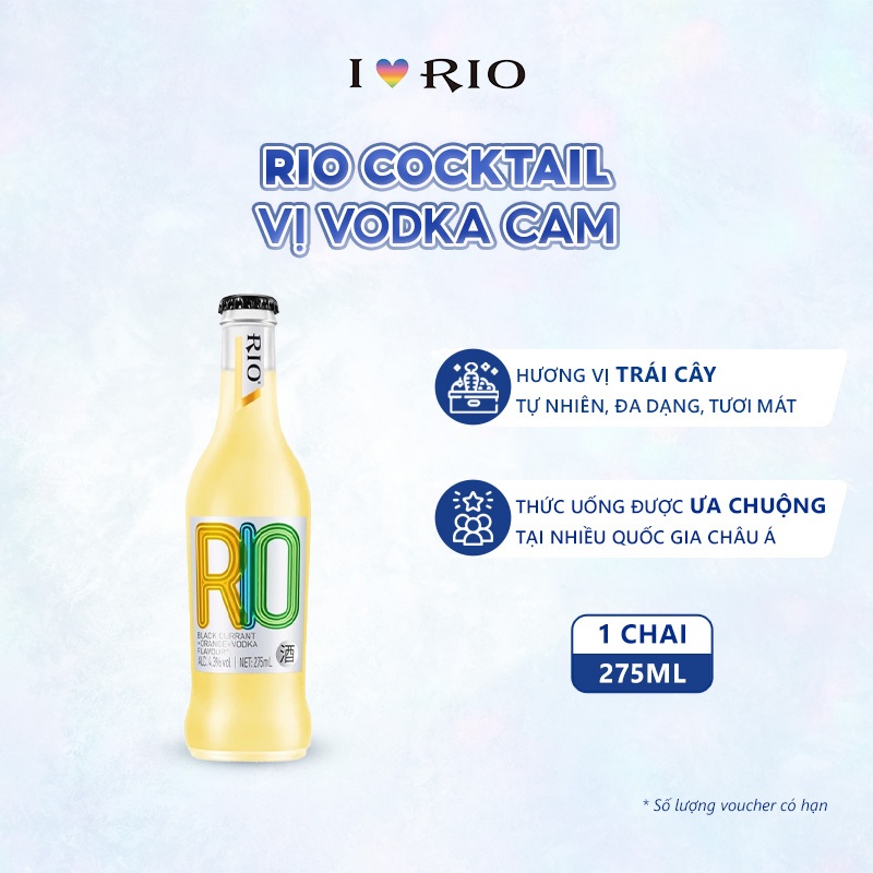 Nước trái cây lên men Rio Cocktail vị Vodka cam chai 275ml