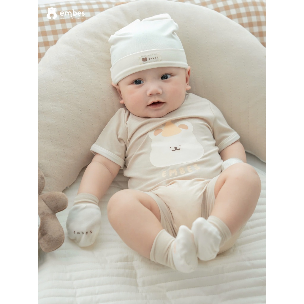 [EMBES] Bộ Body Cộc Tay Cho Bé Embes, Bộ Hè In Hình Chất Cotton Mát Mịn Cho Bé Sơ Sinh Từ 0-9 Tháng
