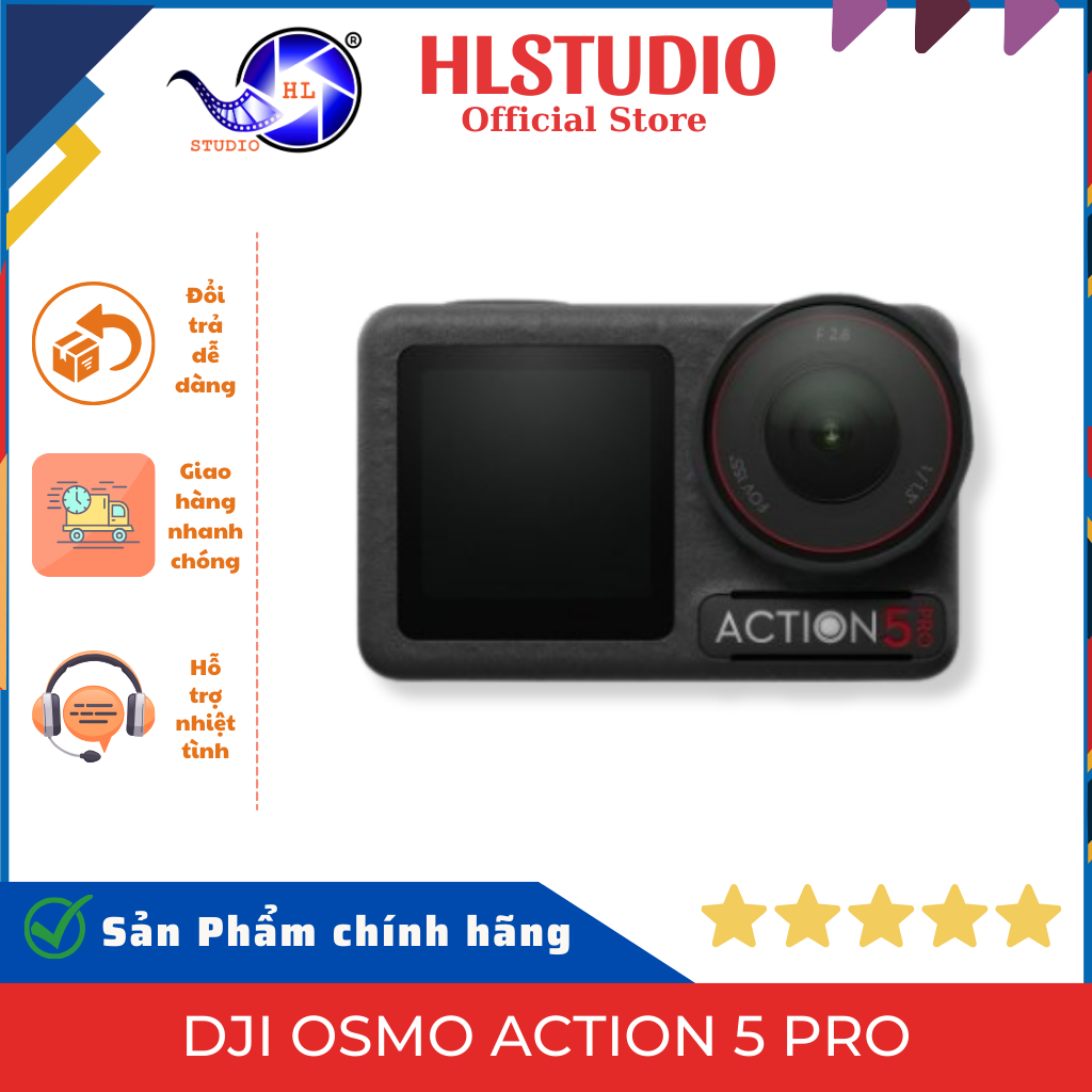 Máy Quay DJI Osmo Action 5 Pro 1/1.3-Inch CMOS 4K/120fps 40MP HL Studio