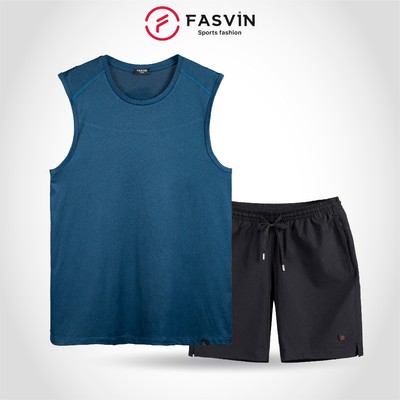 Bộ Quần Áo Sát Nách Thể Thao Nam FASVIN SN24623+Q21475.HN Hàng Nhà Máy Chất Liệu tốt Phom Dáng Đẹp