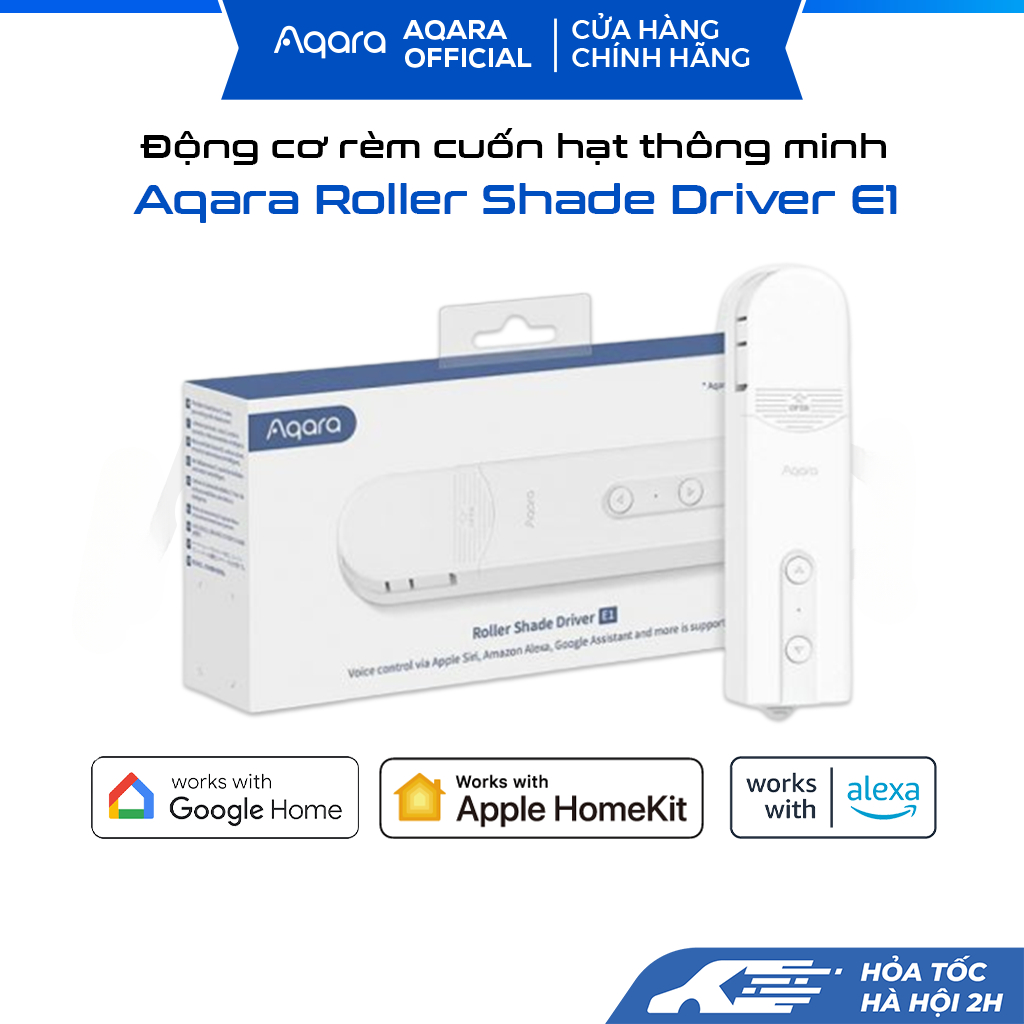 Động cơ rèm cuốn hạt Aqara Roller Shade E1, dùng pin hoặc cấp nguồn Type-C, tương thích HomeKit