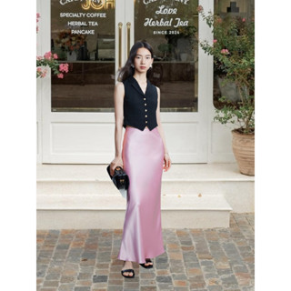 [90cm & 95cm] Chân váy lụa Tô Châu cao cấp dáng dài, chân váy lụa 2 lớp dáng xòe đuôi cá nhẹ trẻ trung đủ size XS S M L