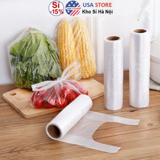 Cuộn 100 Túi Nilon Đa Năng Gia Đình - CÓ QUAI Đựng Thực Phẩm Cất Để Tủ Lạnh