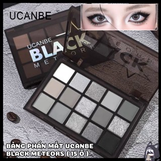 Bảng Phấn Mắt UCANBE Chính Hãng Black Meteors 15 Ô Tone Đen Xám Khói Makeup Trang Điểm Chuyên Nghiệp