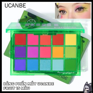 Bảng Phấn Mắt UCANBE Chính Hãng FRUIT 15 Màu Tone Tươi Sáng Nghệ Thuật Vỏ Xanh Lá 