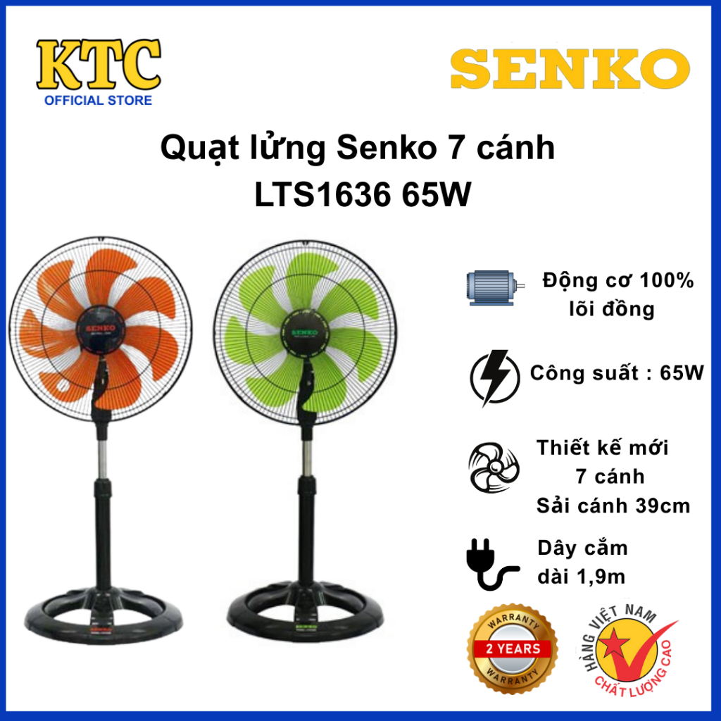 Quạt đứng công nghiệp Senko 7 cánh - Model LTS1636 - Hàng chính hãng