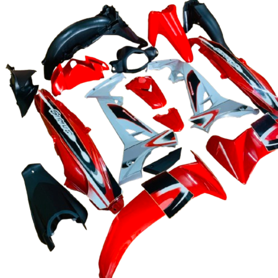 Bộ dàn áo xe Sirius - Sirius RC màu Đỏ Bạc  (C110 )- nhựa ABS loại 1