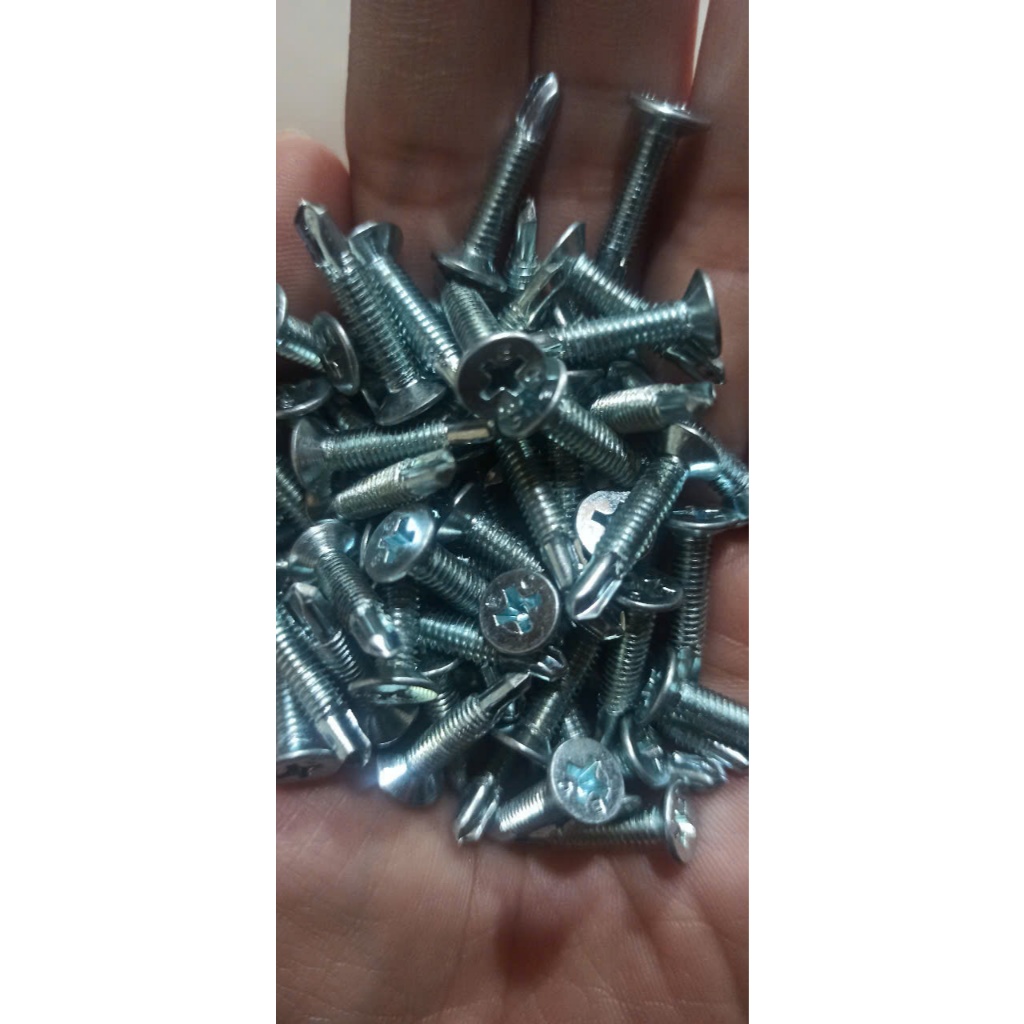 Vít tự khoan đầu chìm ren mịn 2F vàng hoặc trắng, 1 gói vít  tự khoan ren mịn (1000 chiếc), vít bắn 