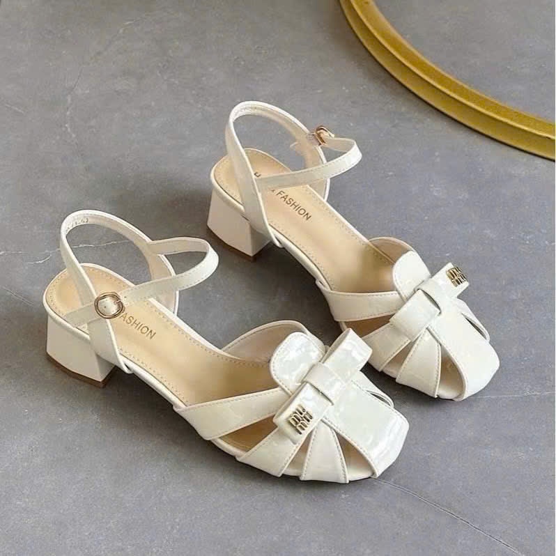 Sandal cao gót nữ đế vuông rọ Chị đep store, giày sandal 3 phân mã D142