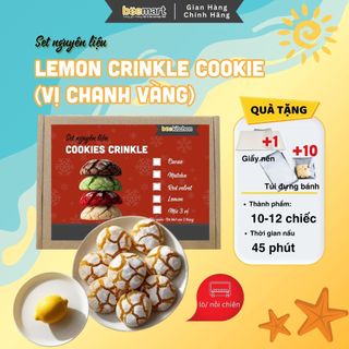 [Tặng giấy nến + Túi đựng]Set làm bánh Lemon Crinkle Chanh vàng nhà Bee - Thành phẩm 10-12 bánh to