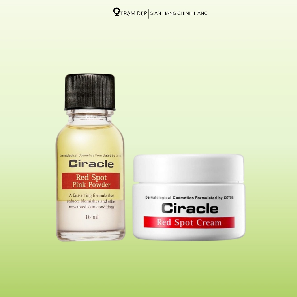 Kem Dưỡng Ngăn Ngừa Mụn Ciracle Red Spot Cream (30ml), Dung Dịch Chấm Mụn Red Spot Pink Powder (16ml