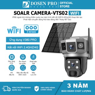  Camera Wifi Năng lượng mặt trời Dosen Tích Hợp 3 Ống Kính Giám Sát An Ninh HD 1080P 360 độ Đàm Thoại 2 Chiều Sử dụng 