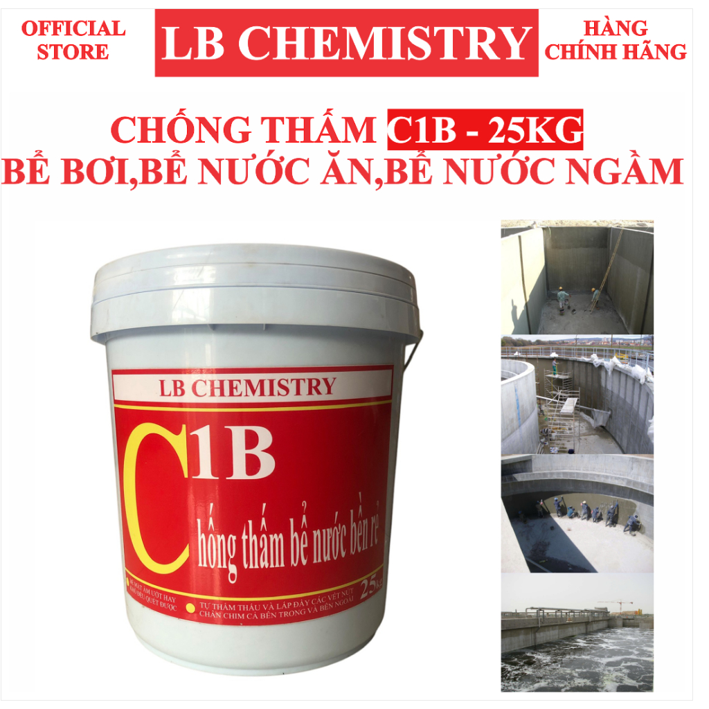 [Vietnam] Chống thấm C1B (25kg). Dùng cho bể bơi, bể nước ăn, bể nước ngầm