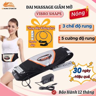 Máy massage bụng, đai rung nóng giảm mỡ bụng Vibro Shape, Đai quấn nóng nịt bụng tập cơ cho nam nữ