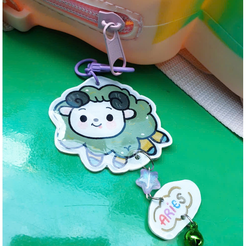 Móc khóa chế tác thủ công 12 cung hoàng đạo phong cách chibi