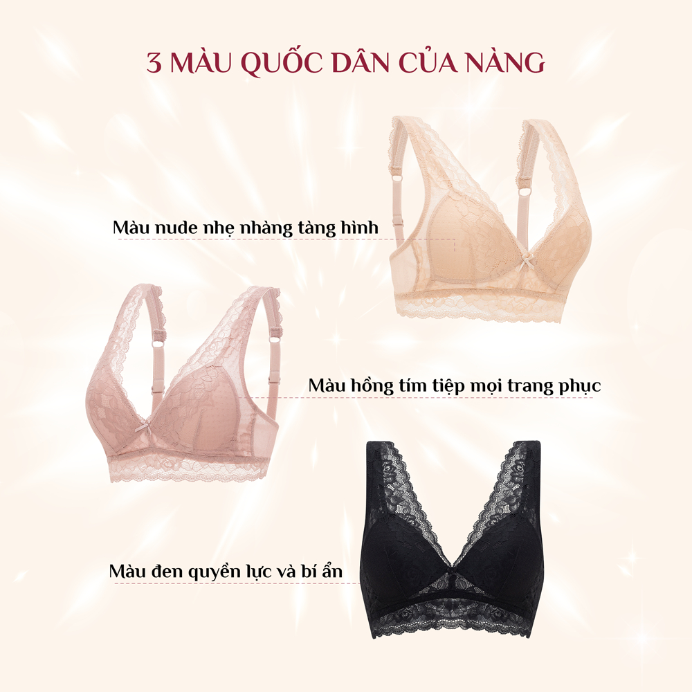 Áo ngực không gọng ren mút liền kháng khuẩn cúp tháp Premium LOC | BigBuy360 - bigbuy360.vn