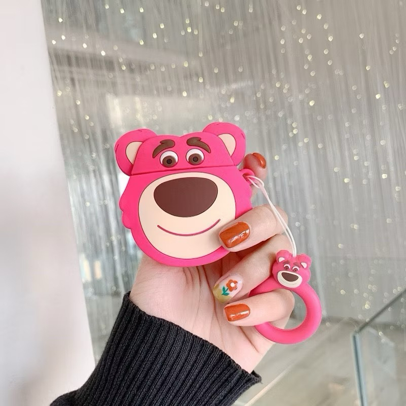 (Vỏ Airpods 3) Vỏ ốp case Gấu dâu lotso bảo vệ bao đựng cho Airpods3 tai nghe không dây bluetooth ch