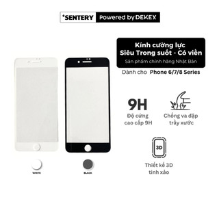  Kính Cường Lực SENTERY Cao Cấp Trong Suốt - Có Viền 9H Cho Điện Thoại Iphone 6 7 8 Series  Designed by Dekey in Ebisu  
