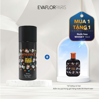 Xịt khử mùi toàn thân nam Evaflor Whisky chính hãng Pháp hương tươi mát cả ngày năng động 150ml