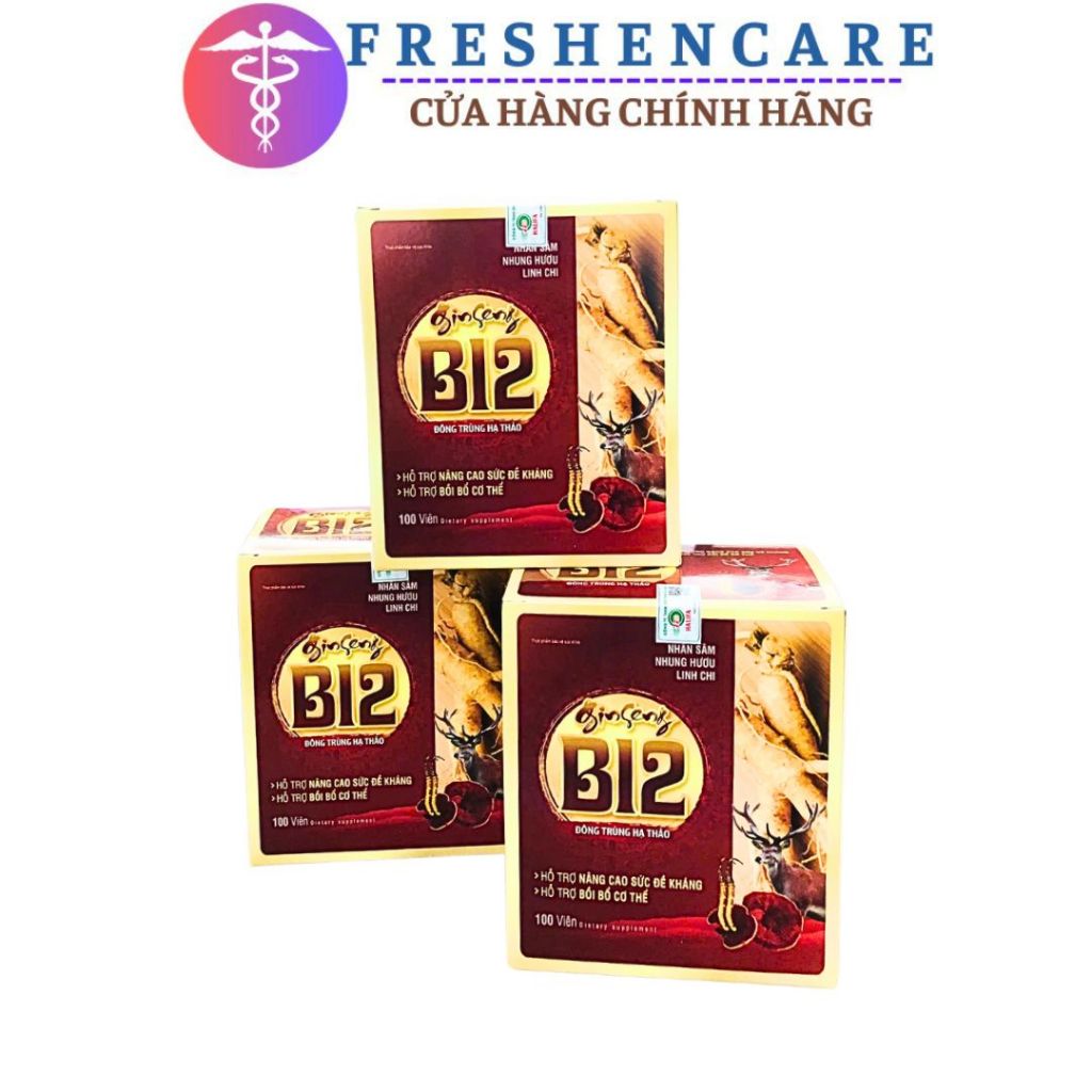 Viên uống Ginseng B12 Đông Trùng Hạ Thảo Bổ sung vitamin nhóm B giúp bồi bổ, tăng cường thể lực - Hộ