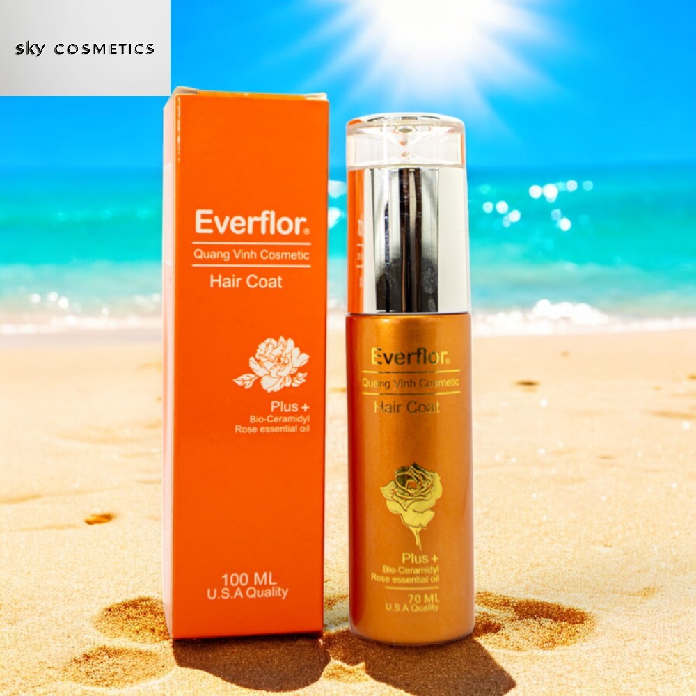 Tinh Dầu Dưỡng Tóc Bóng Mượt EVERFLOR 70ml Phục Hồi Tóc Hư Tổn, Ngăn Rụng, Chống Xơ Rối