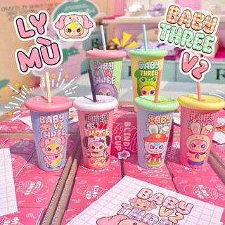 Ly Nhựa Blindcup BABY THREE - Túi Mù/Hộp Mù Ngẫu Nhiên - Ly nhựa in 3D Có Nắp Kèm Ống Hút
