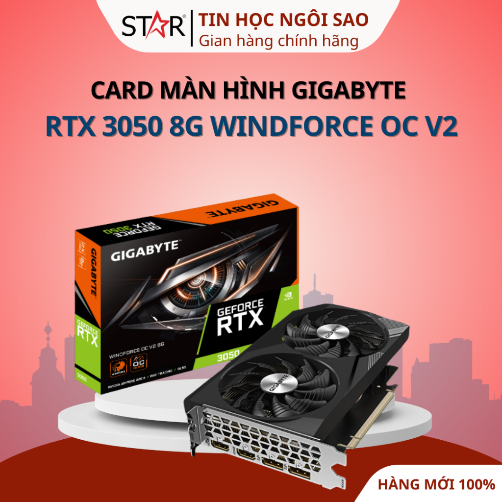 Card Màn Hình Gigabyte RTX 3050 8G WINDFORCE OC V2 - Bảo hành 36 tháng