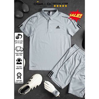 Đồ thể thao nam Adidas cao cấp thun lạnh chuẩn phom xịn đẹp CROWN CR-665 Đồ bộ nam thể thao hàng hiệu mùa hè 2025