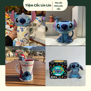 Cốc Sứ Stitch Chính Hãng Có Nắp 3D – Bộ Sưu Tập Nhiều Mẫu Ly Sứ Hoạt Hình Stitch Disney Dễ Thương, Quà Tặng Giáng Sinh