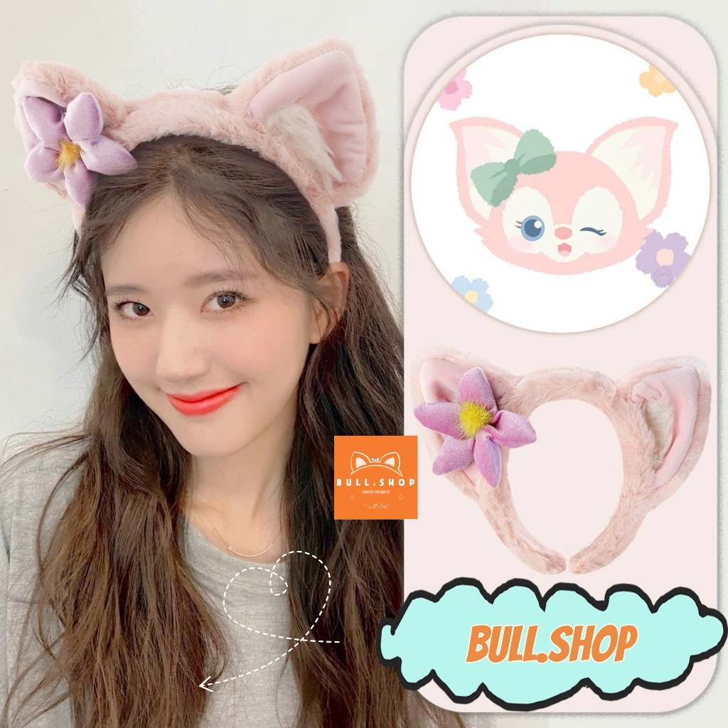 CC38 cài tóc băng đô bờm tóc cáo hồng LINABEII BULL.SHOP