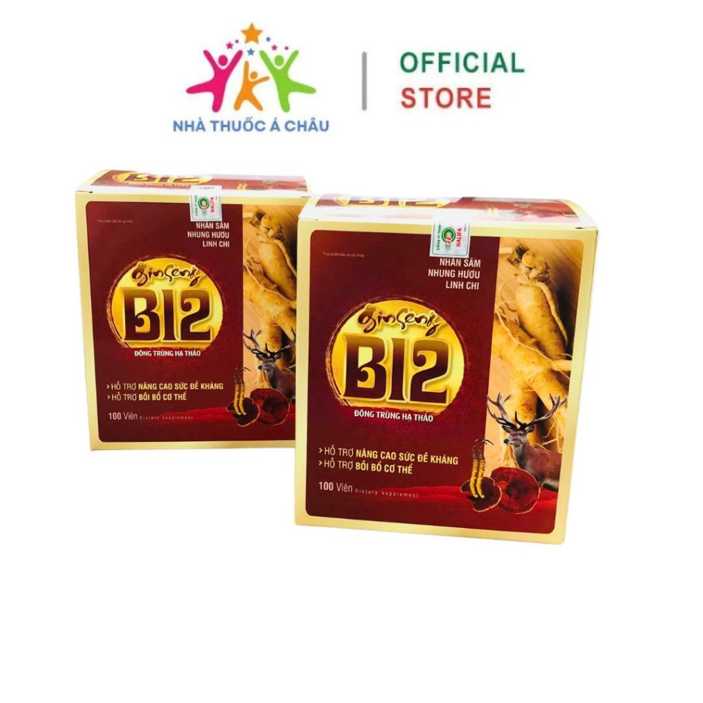Ginseng B12 Đông Trùng Hạ Thảo Sản phẩm giúp tăng cường thể lực, giúp giảm mệt mỏi - Hộp 100 viên na