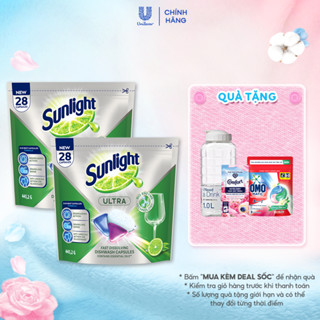 [Live] Combo 2 Túi Viên Rửa Chén Bát Sunlight 14 in 1 Dành Cho Máy Rửa Chén (28 Viên/Hộp)