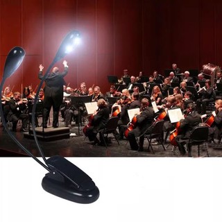 Đèn đọc sách mini V1 2 râu, 4 LED điều chỉnh độ sáng, kẹp linh hoạt, pin AAA/USB