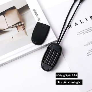 Đèn đọc sách mini V1 2 râu, 4 LED điều chỉnh độ sáng, kẹp linh hoạt, pin AAA/USB