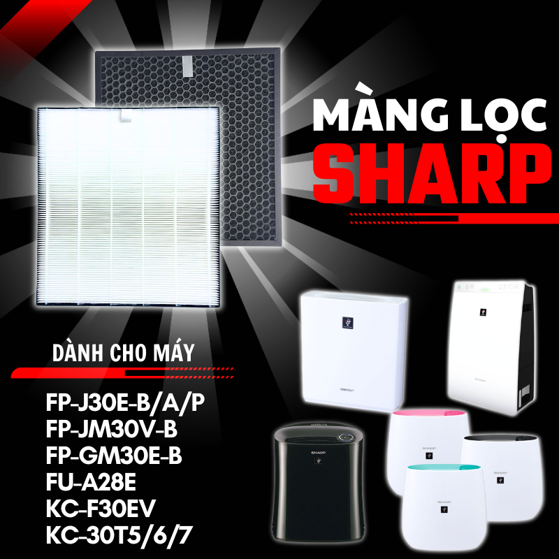 Màng lọc LocKhiXanh® tương thích cho Máy lọc không khí Sharp FP-J30E / FZ-F30HFE / KC-F30EV / FP-GM3
