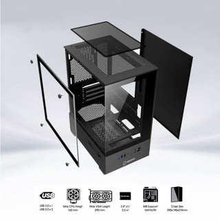 Vỏ Case COOLERPLUS EX32 BLACK (Lựa chọn Fan)