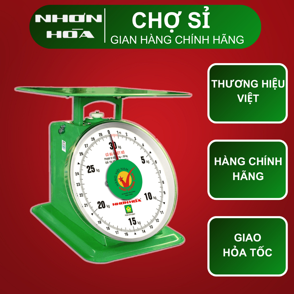 Cân đồng hồ lò xo NHƠN HÒA - Mặt số 30kg