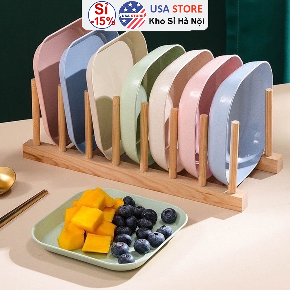 Combo 4 Đĩa Nhựa Lúa Mạch T1 - Đựng Hoa Quả, Trái Cây, Đồ Ăn  Và Tiện Lợi (Hàng Nội Địa Đẹp)