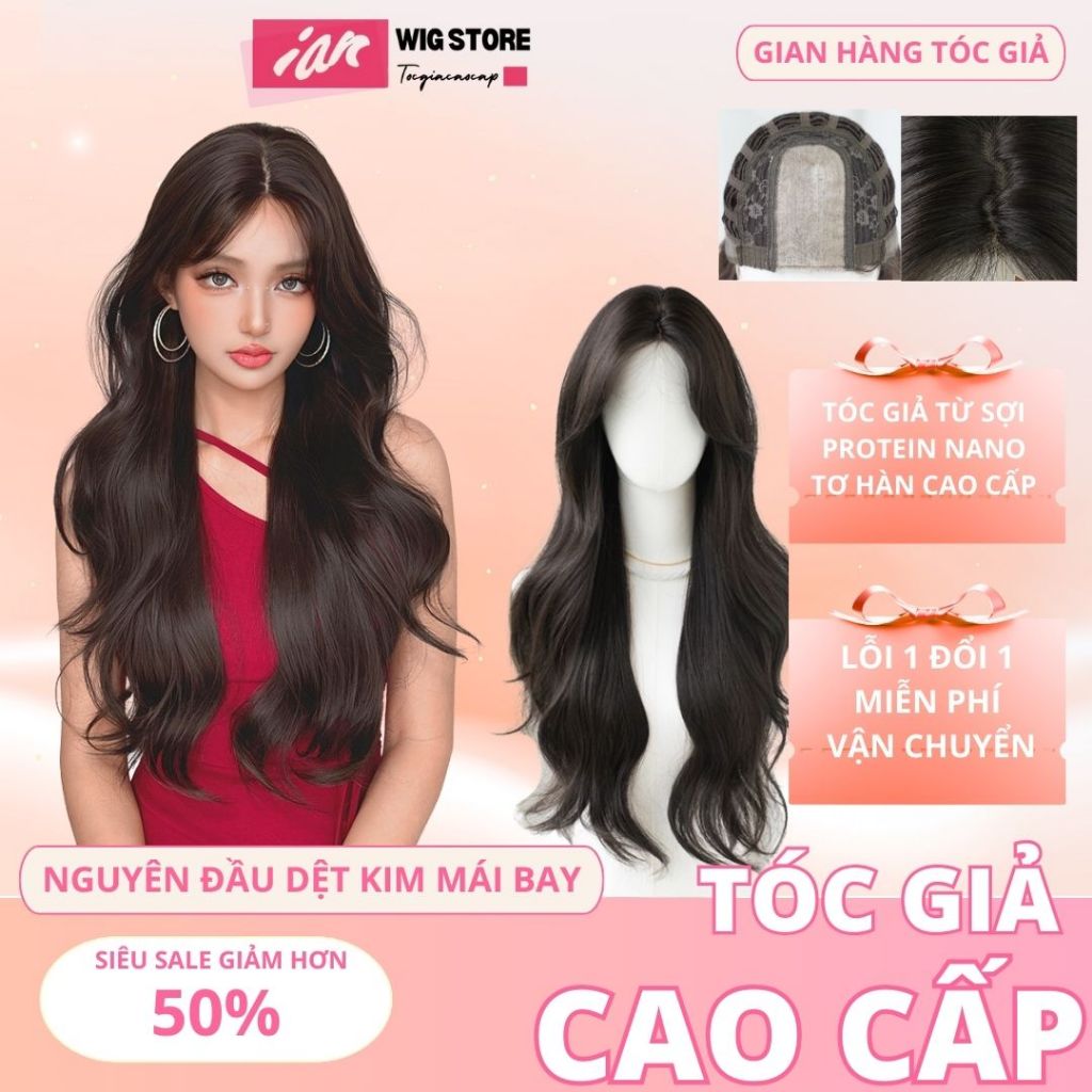  Tóc Giả Nguyên Đầu  WIG STAR,Tóc Giả iAn Cao Cấp,Dệt ren tay thế hệ mới hiện đại 
