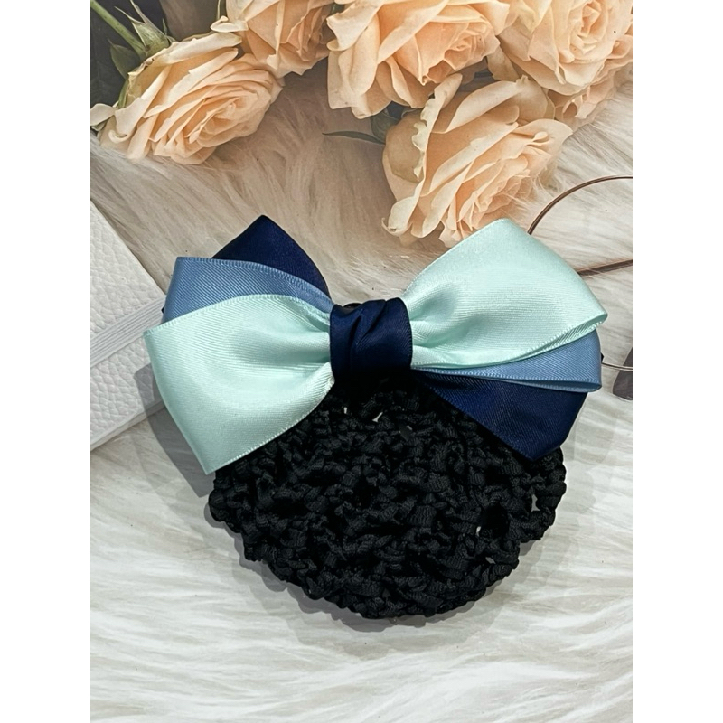 Kẹp tóc búi lưới handmade nơ xoè xinh xắn K64