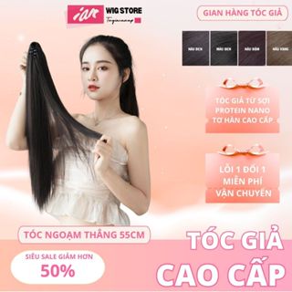  Tóc giả ngoặm thẳng tóc ngoặm đuôi ngựa thẳng cao cấp 